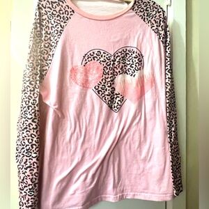 Pink Leopard Heart Shirt